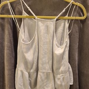 Pink Republic short tank top; blue & white pinstripe